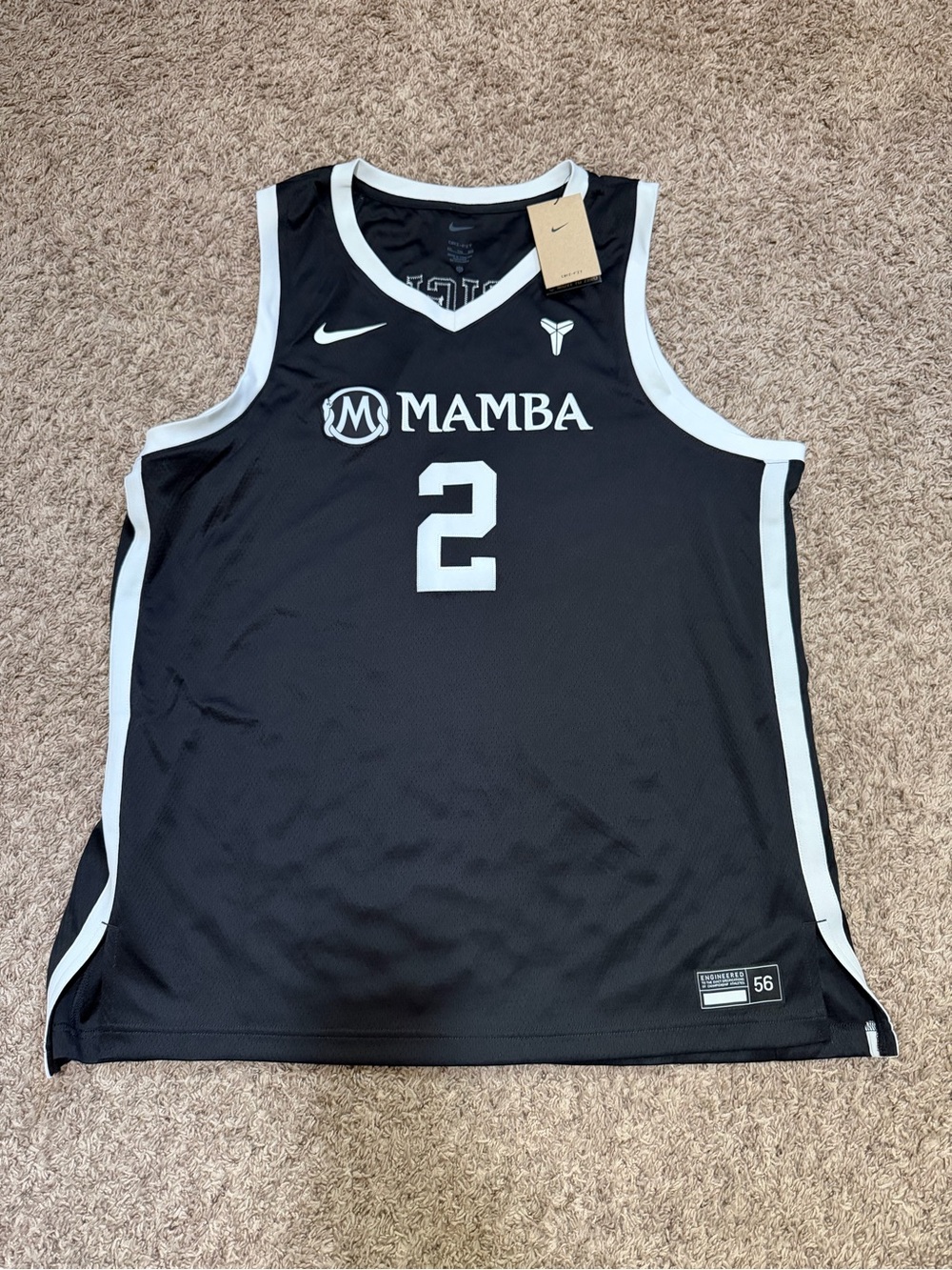 Nike Kobe 'Mambacita Gigi' Black Mamba Basketball Jersey, Women’s XXL HF7754-010